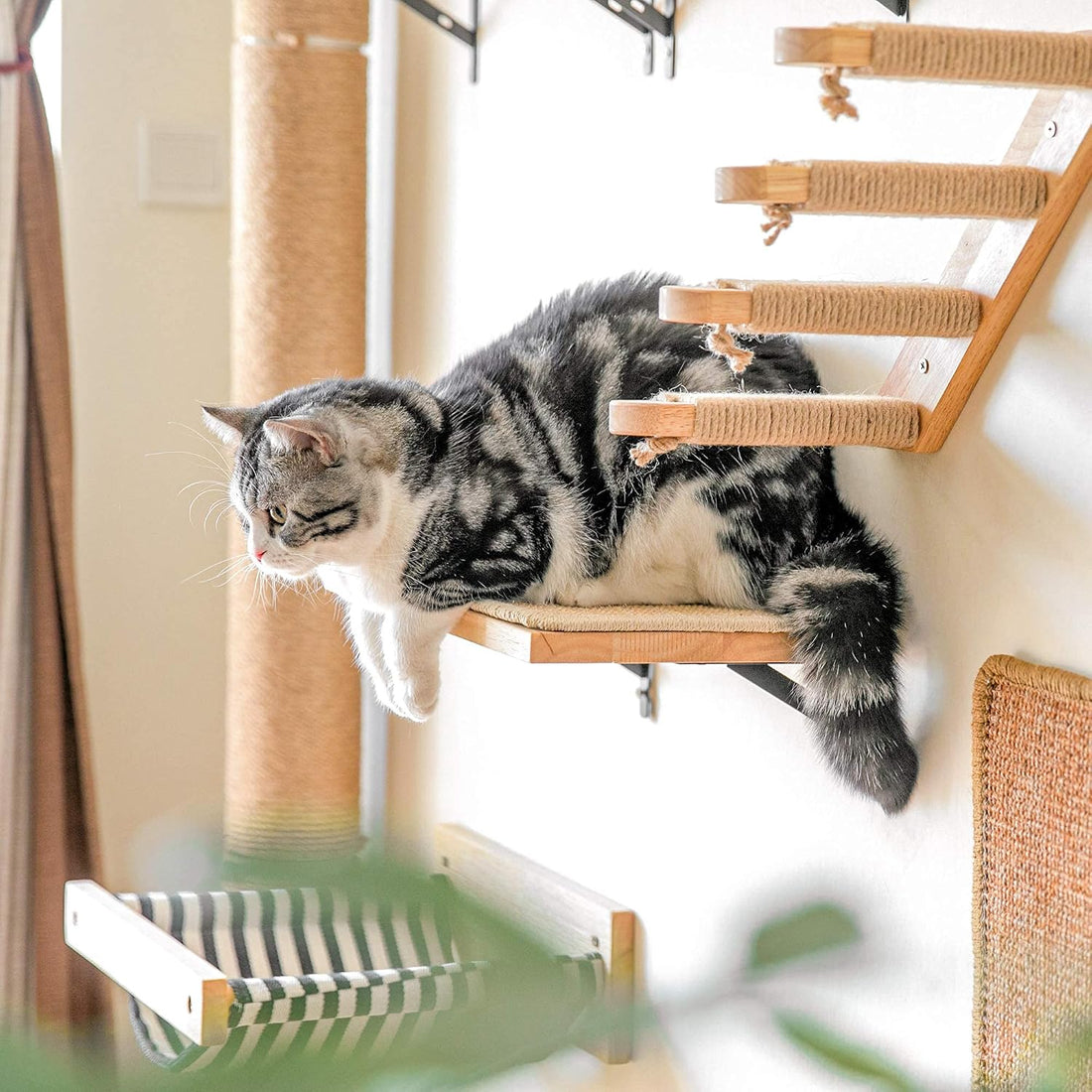 FUKUMARU Cat Wall Shelves, 17 x 10 Inch, Soft Cushion