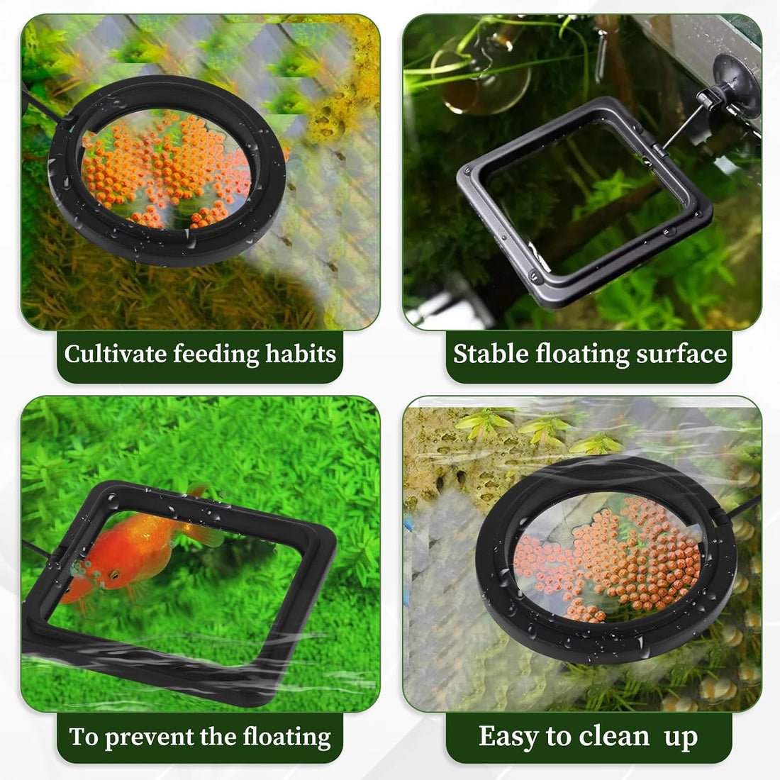 2 PCS Fish Feeding Ring, Aquarium Feeding Ring Automatic Goldfish