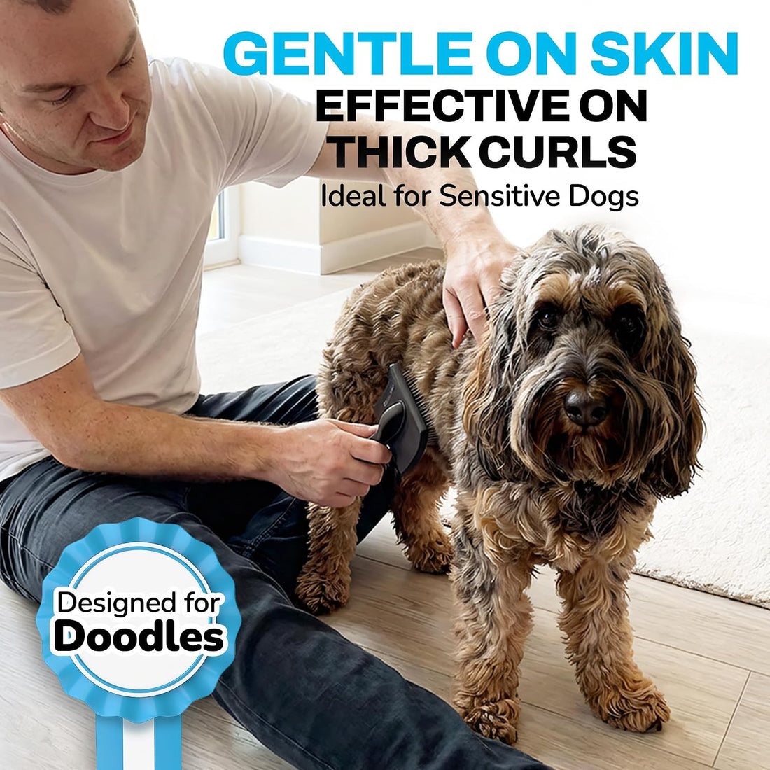 The Doodle Brush Slicker Brush Dog Poodle Brush Detangler