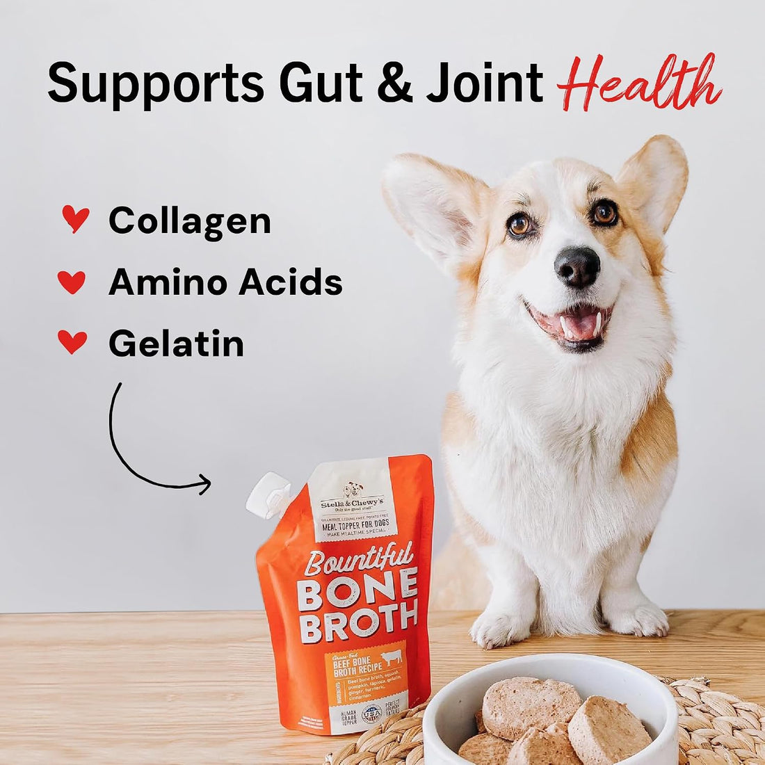 Stella & Chewy's Human-Grade Grass-Fed Beef Bone Broth for Dogs