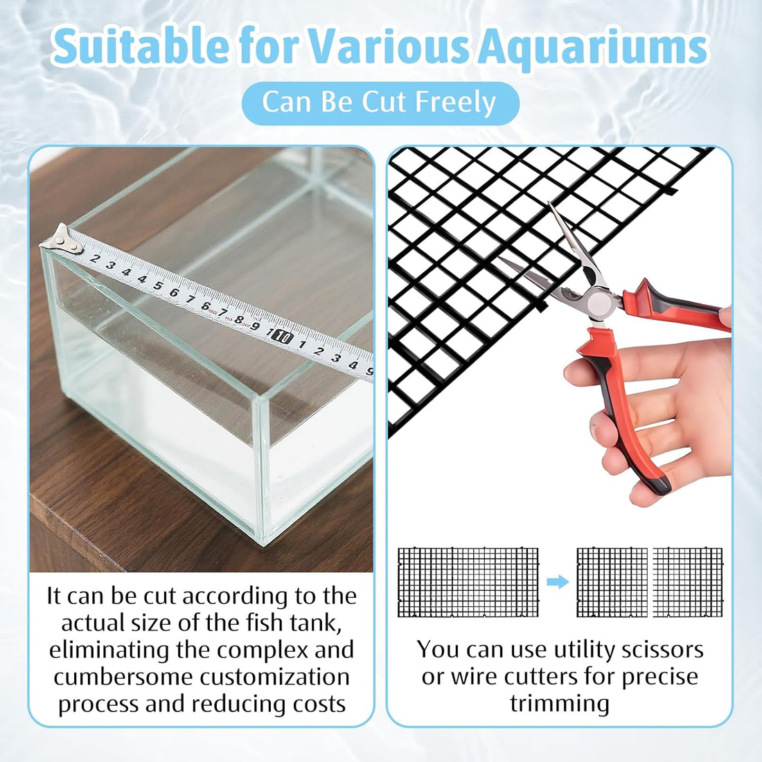 Hamiledyi Plastic Aquarium Divider with Clips Grid Panel Aquarium Lid
