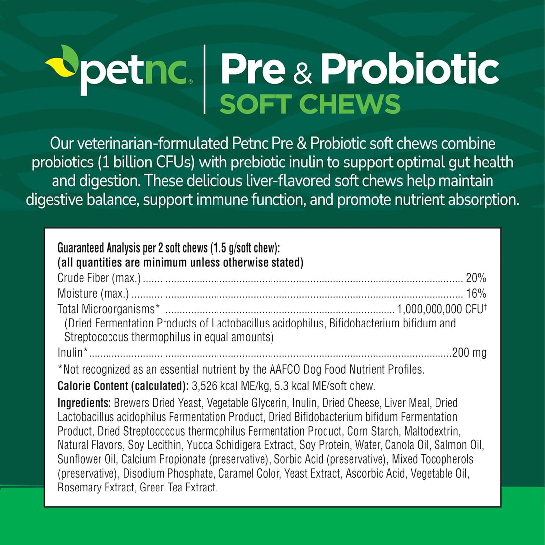 PetNC Natural Care Liver Flavor,Cheese Pre & Probiotic Soft Chews