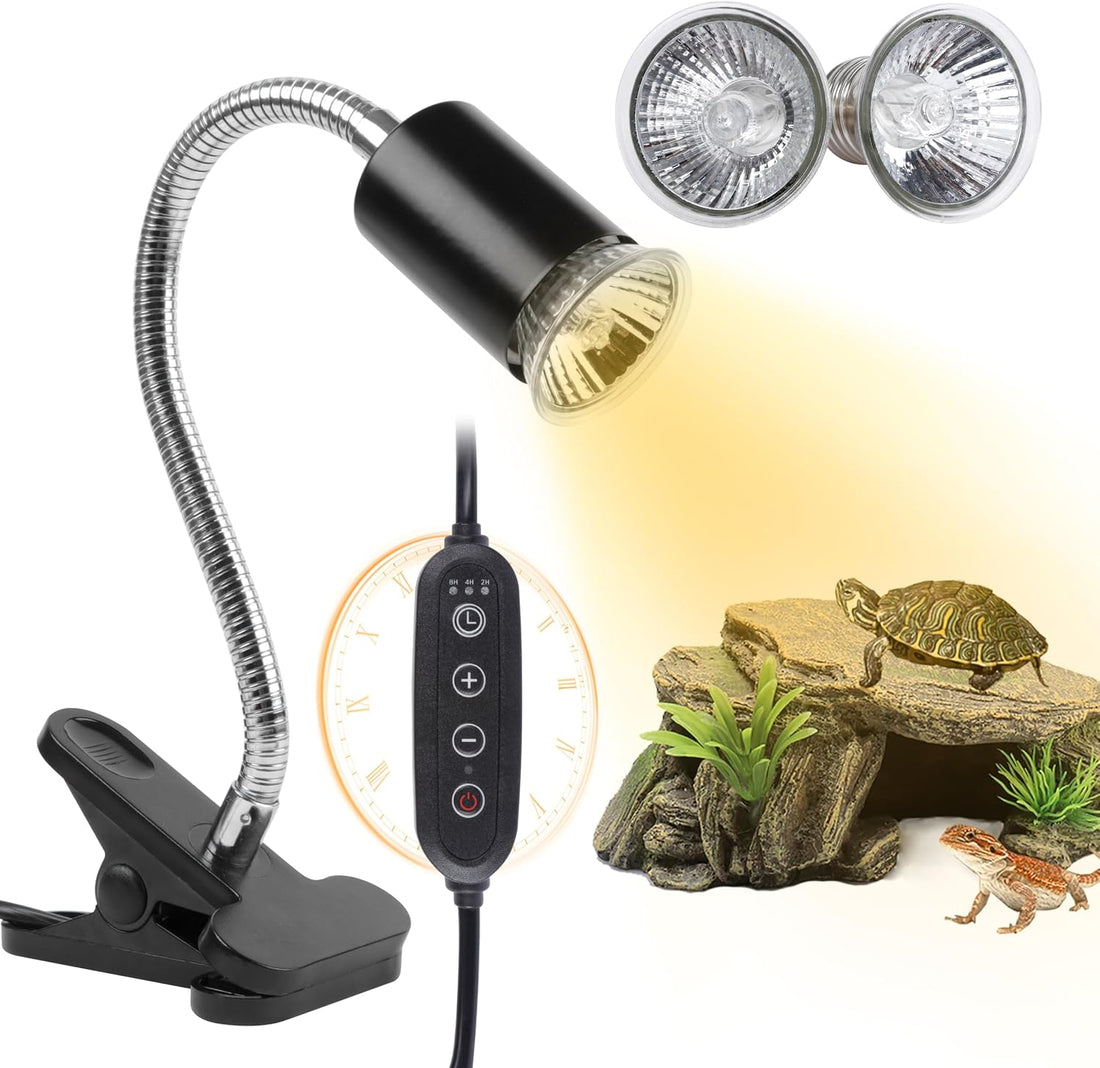 Turtle Basking Light, Tortoise Lamp UVA UVB Heat Bulbs -2 Pack 50W