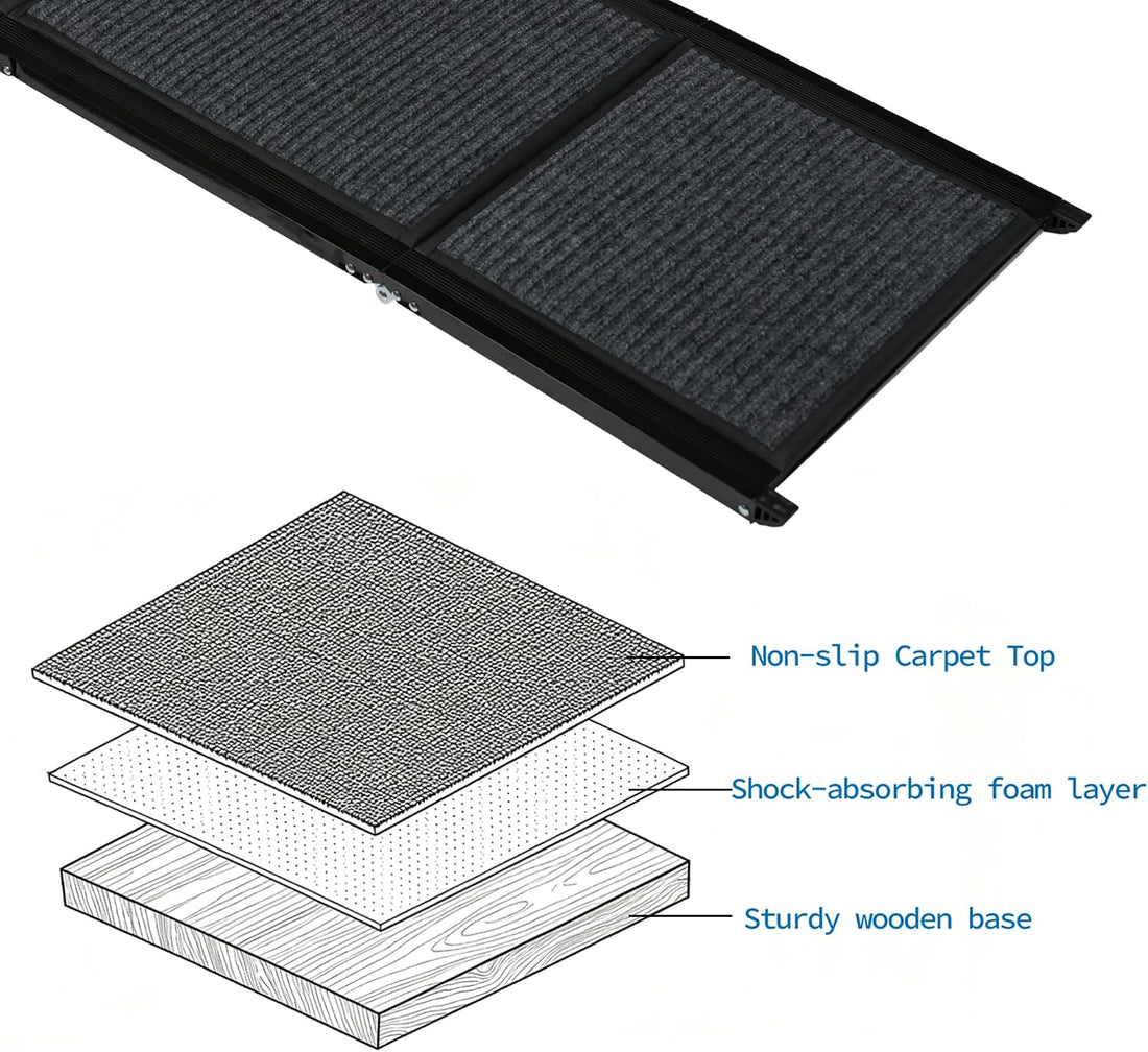 Ashfield & Harkness: Felt Dog Ramp - 63 x17, Black