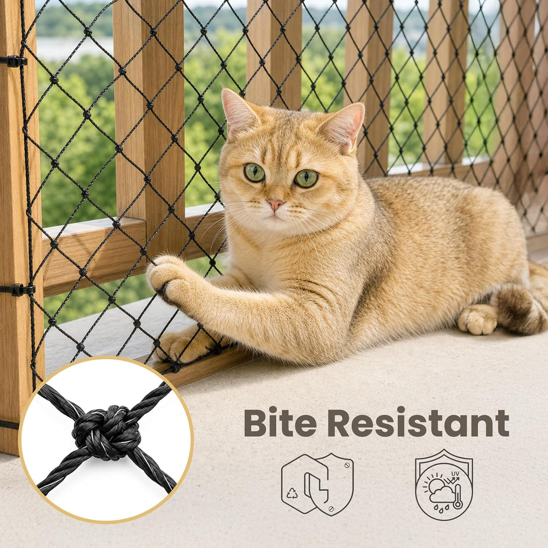 Cat Netting Balcony, 10 x 13 ft Steel Wire Reinforced Mesh for Pets