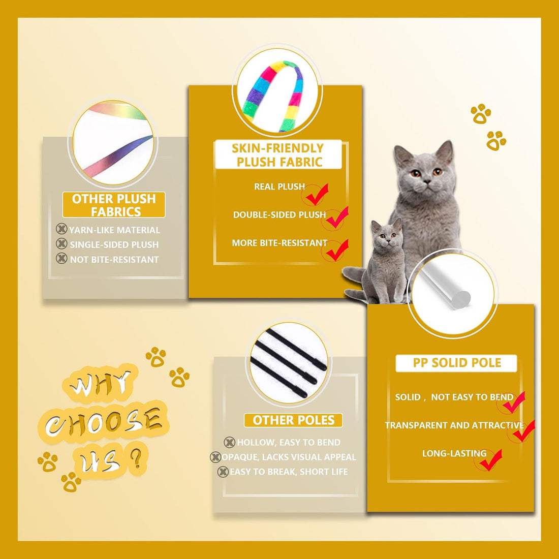 FYNIGO Interactive Cat Wand Toys for Indoor Cats