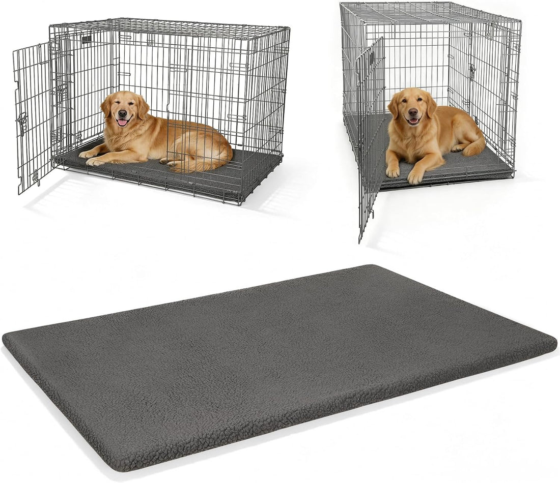Explore Land Dog Crate Pan Cover with Fluffy Top and Waterproof TPU