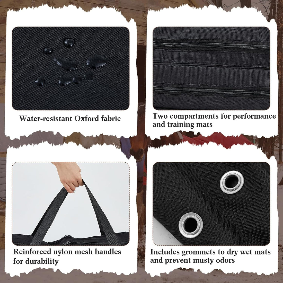 English Saddle Pad Bag with Multiple Compartments, Oxford Cloth