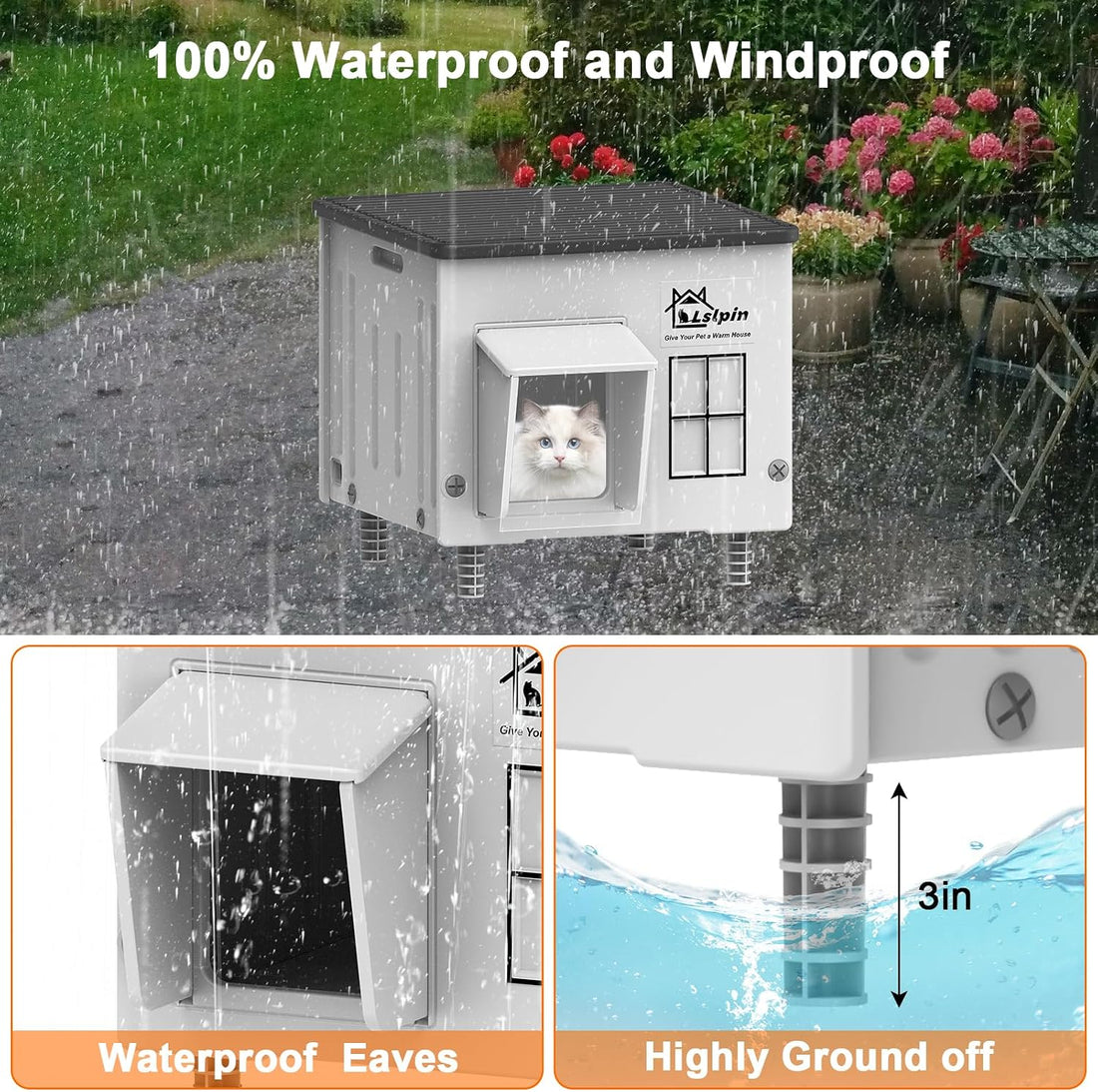Large Heated Cat House for Outside Cats in Winter