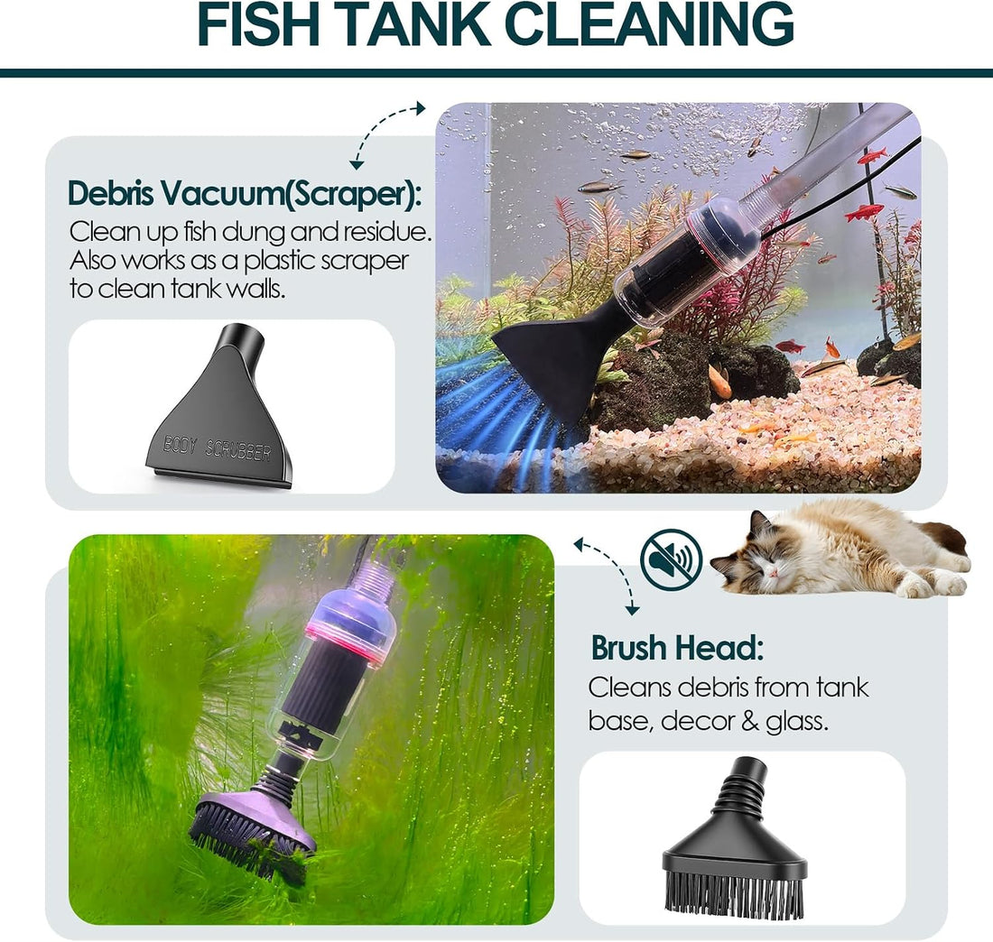 hygger Electric Aquarium Gravel Cleaner, 528GPH Fish Tank Vacuum