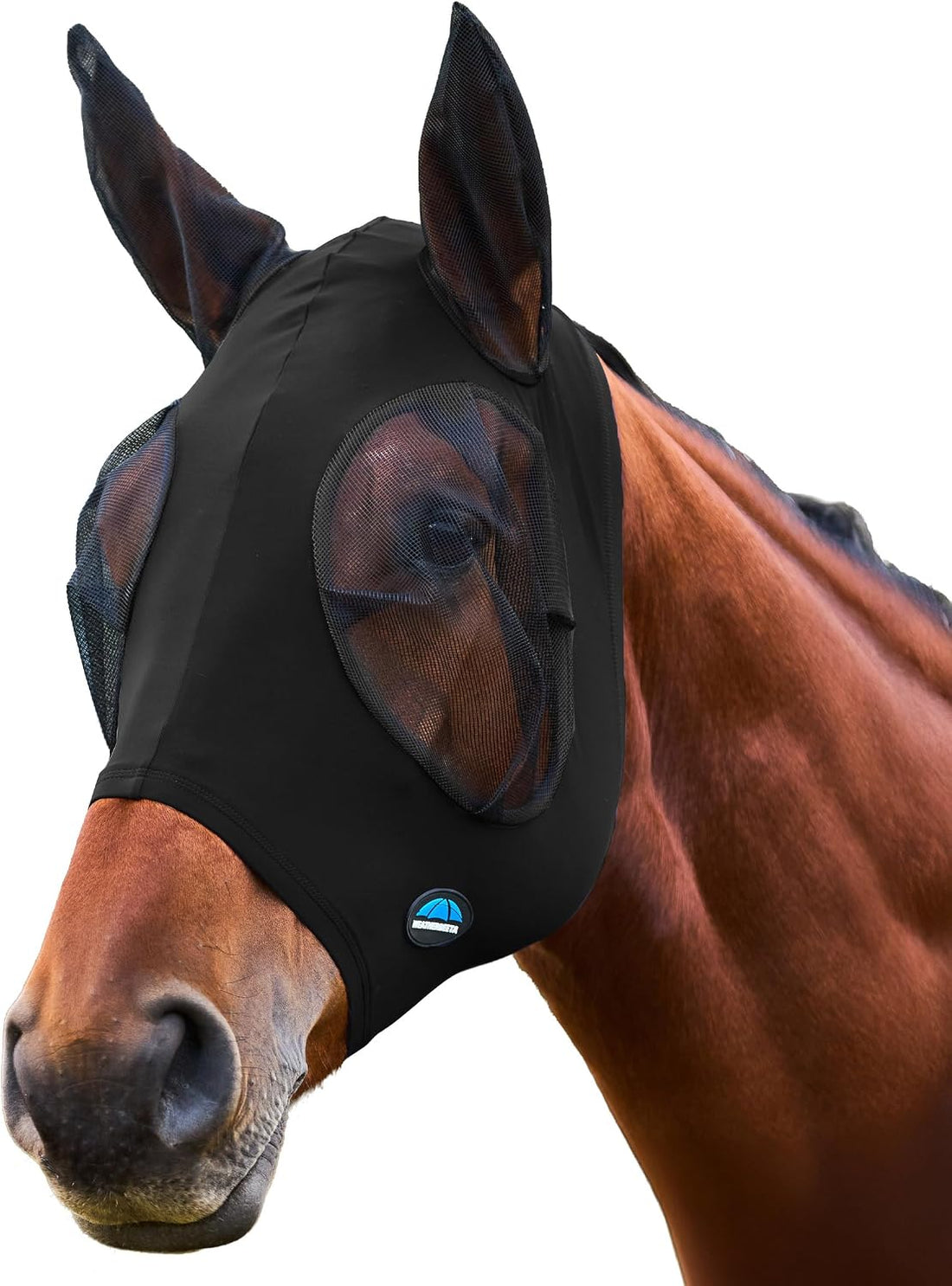 WeatherBeeta ComFiTec Stretch Fly Mask with Ears, Navy/Black, Large
