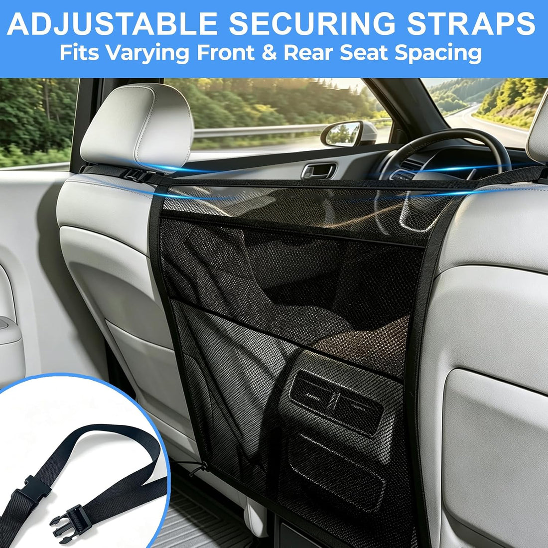 Dog Car Barrier, Dog Net for Car, Car Divider for Dogs Fit Car/SUV