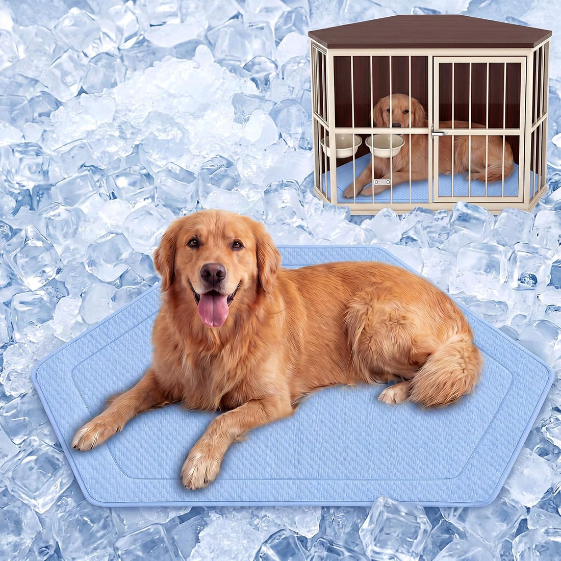 Fanfanwin 42.5 x 23.8 Inch Corner Dog Crate Mat Bed for Large Dogs