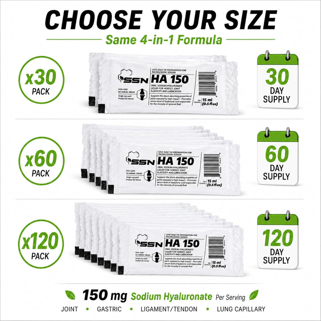SSN HA 150 - 4 In 1 Horse Supplement - 60 Servings - Equine Joint