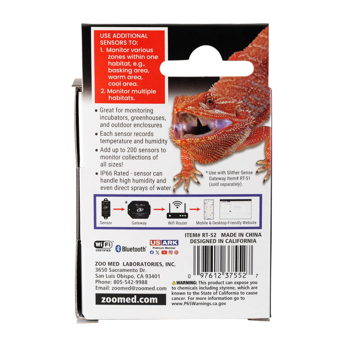 Zoo Med SlitherSense Sensor for Temperature and Humidity Monitoring