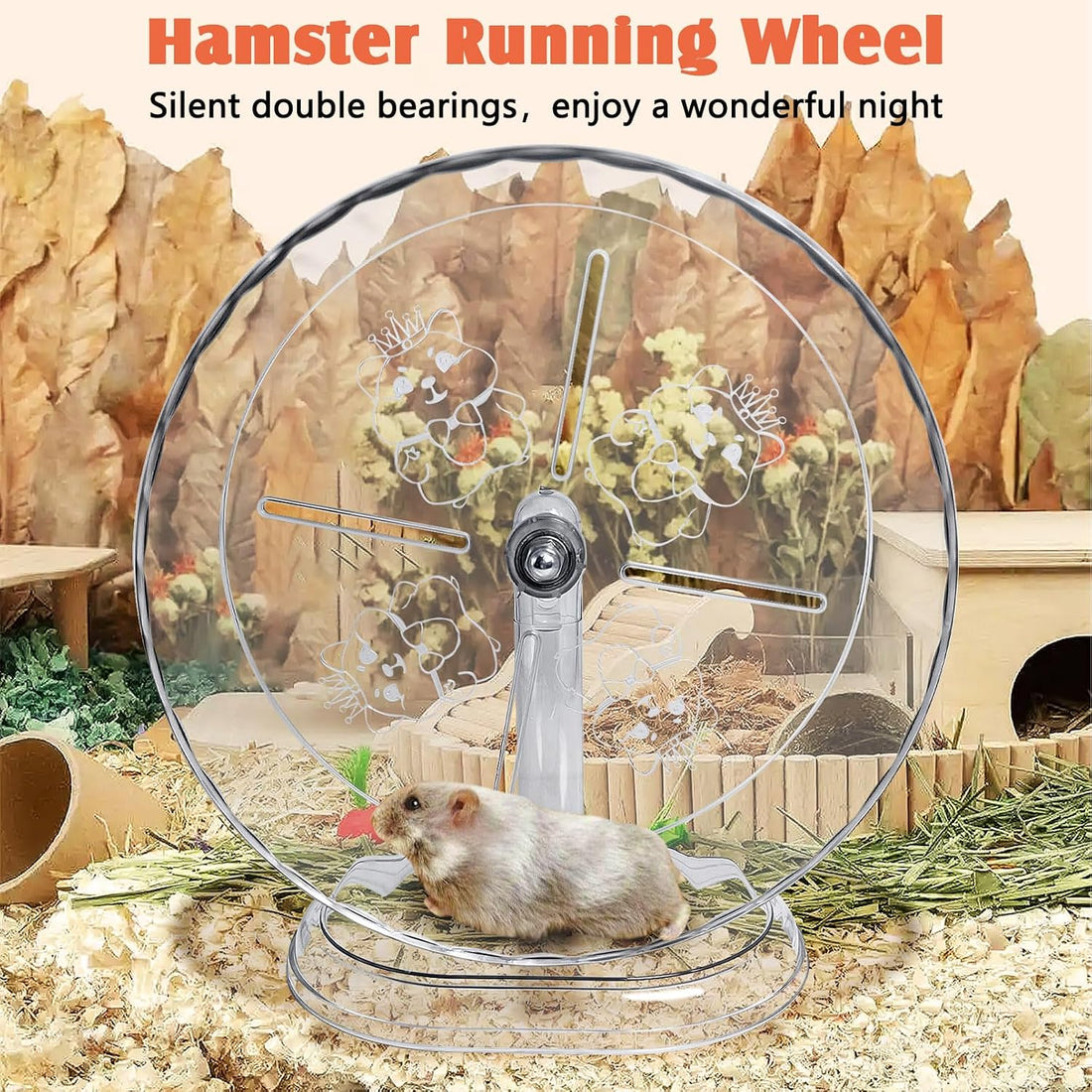 Hamiledyi Silent Hamster Wheel 9.4 Inch Small Animals Running