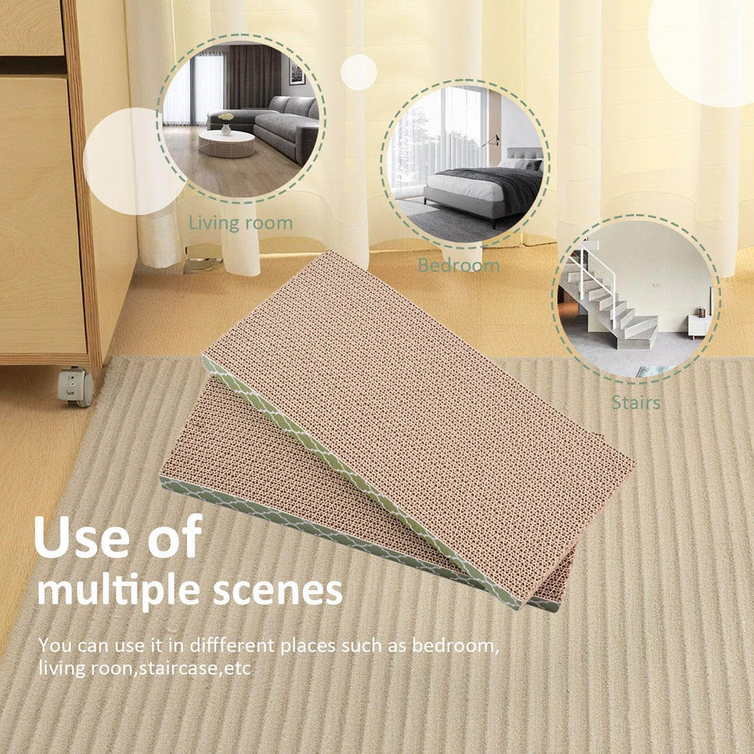 Cat Scratcher Cardboard Scratching Pads Scratch with Catnip 2PCS