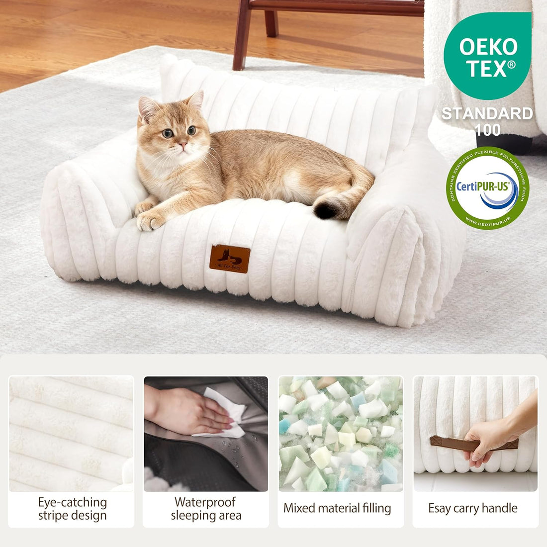 Cat Couch for Pets, Cute Cat Bed for Indoor Cats