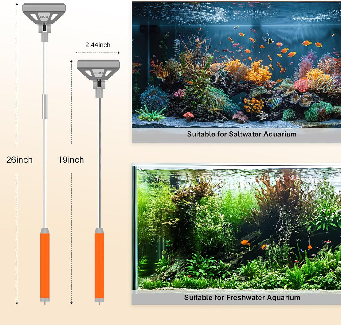 FZONE Algae Scraper, Adjustable 19-26 Inch Aquarium Cleaner