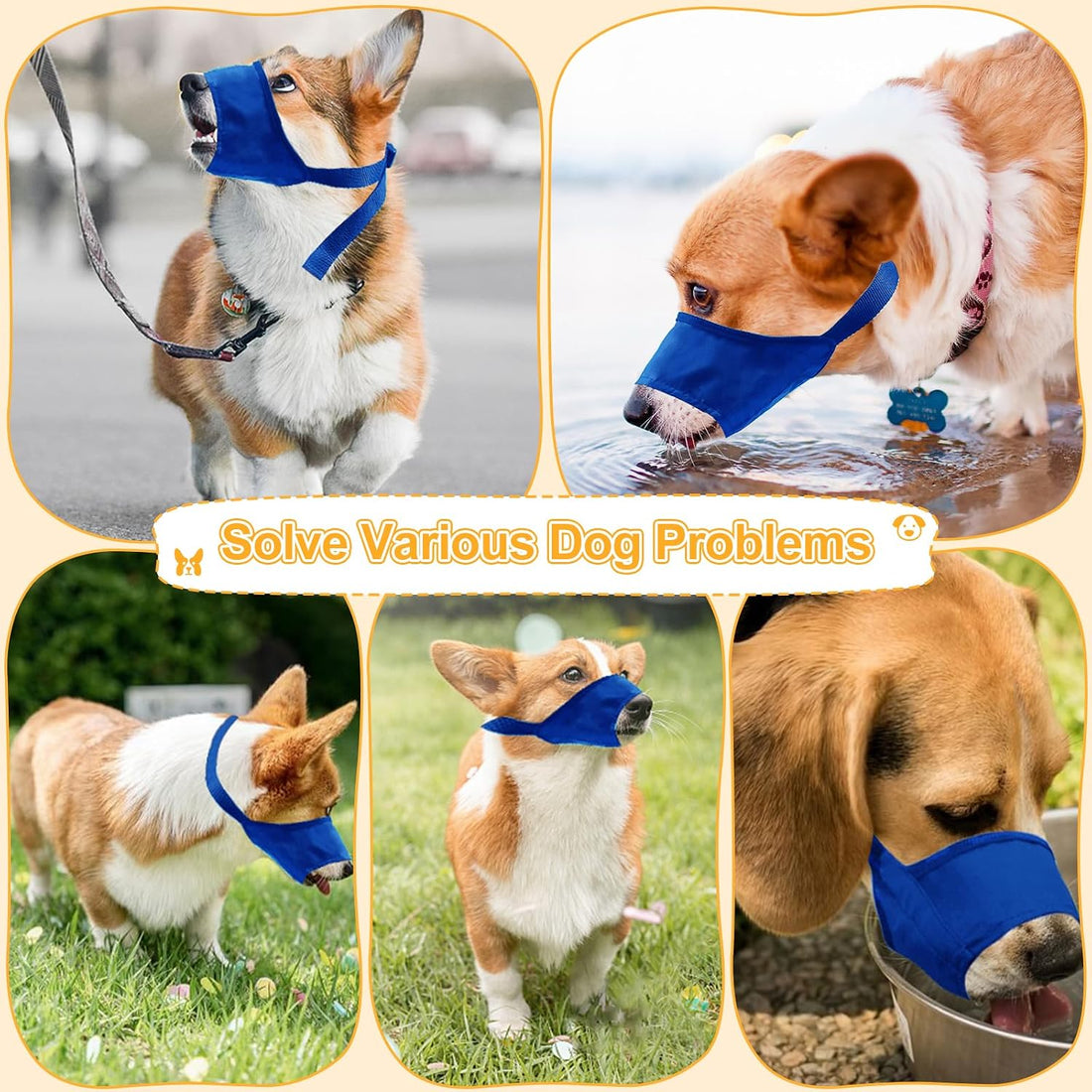 Coppthinktu Dog Muzzle Suit 7PCS Muzzles for Biting Dog Mouth Cover