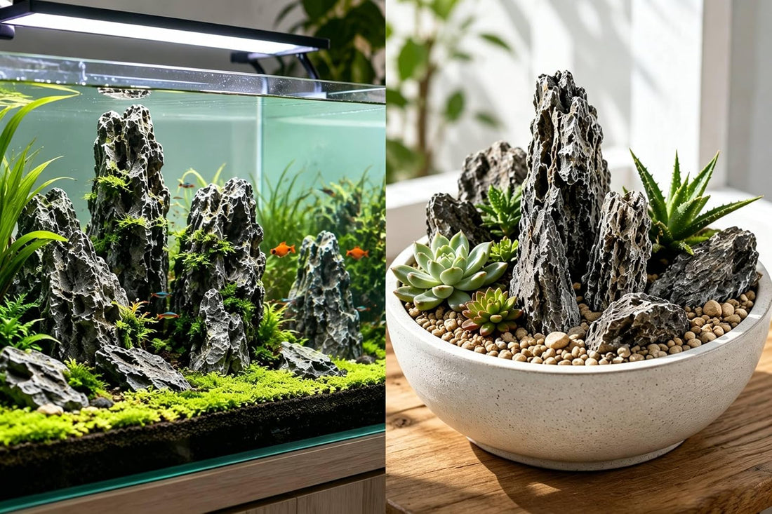 3LBs Natural Seiryu Stones,Aquarium Aquascaping Decor Rocks (2-5 inch)
