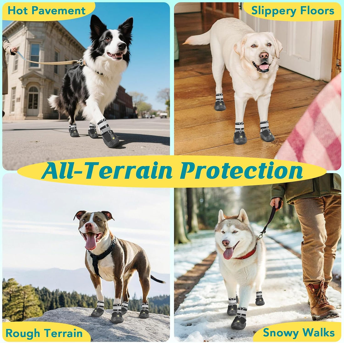 LUCKYPAW Dog Shoes for Large Medium Dogs