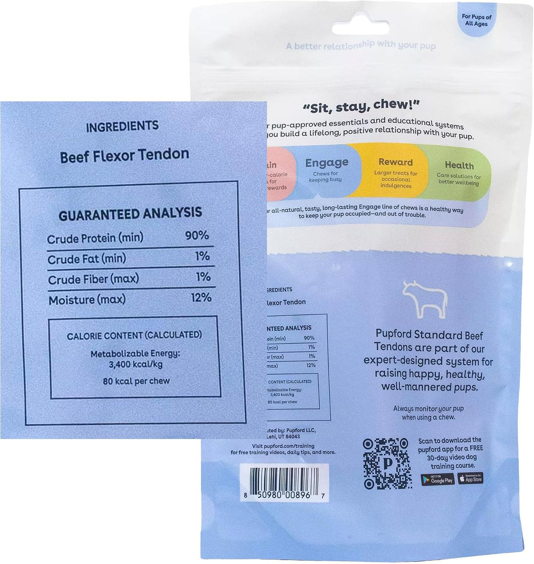 Pupford Standard Beef Tendon Chews for Dogs & Puppies
