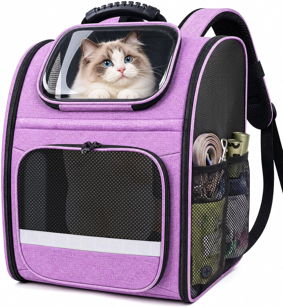 Pawtners Cat Backpack with Play Tunnel, Design for Carrying Playing