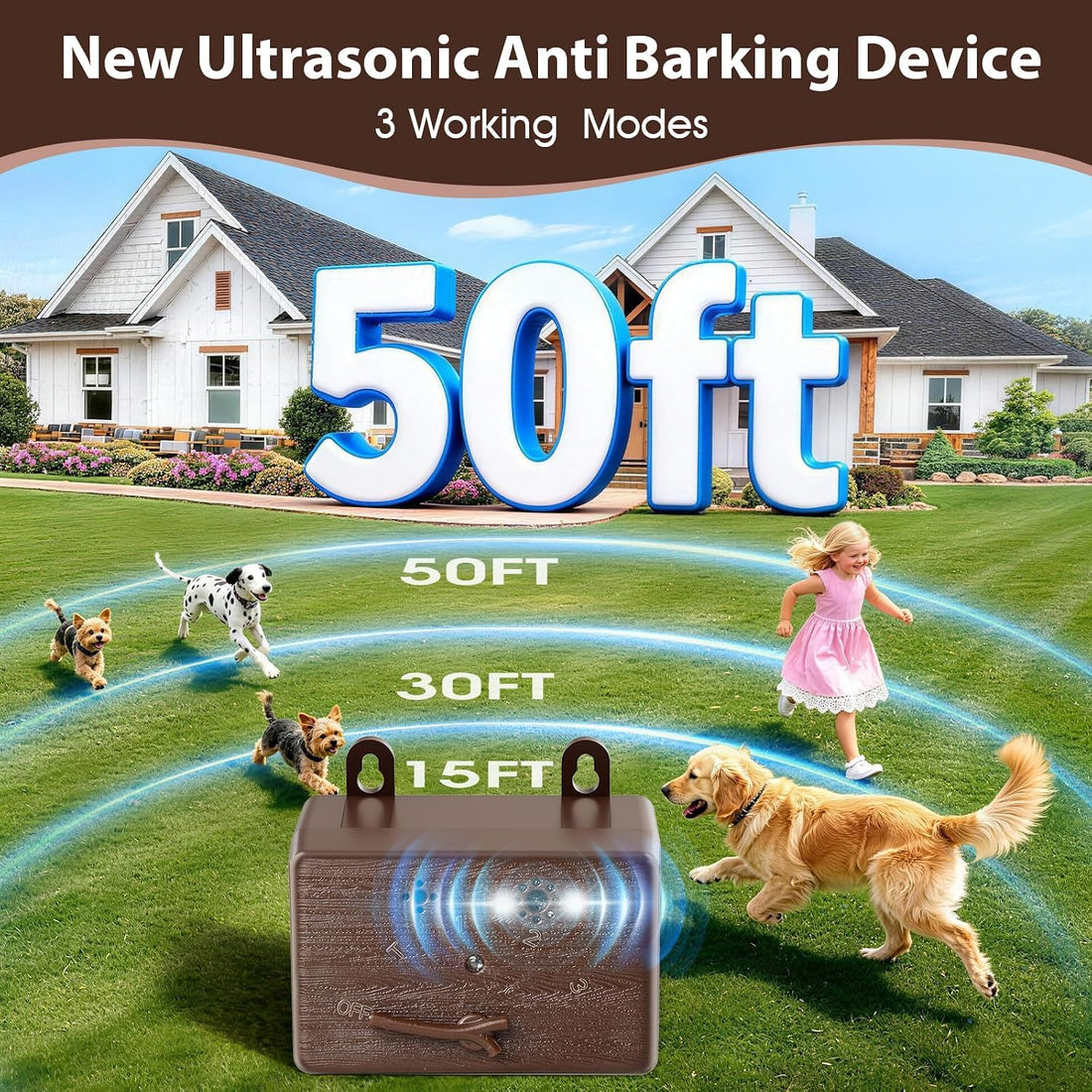 2-Pack Dog Bark Deterrent Devices, Anti Barking Device for Dogs