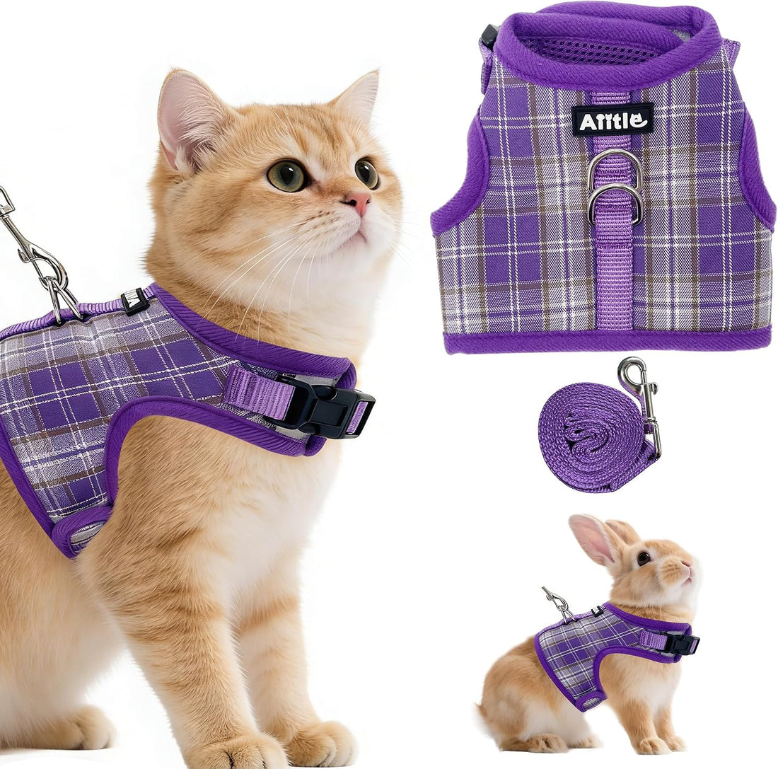 AIITLE Adjustable Soft Harness with Leash for Rabbits, Beige S