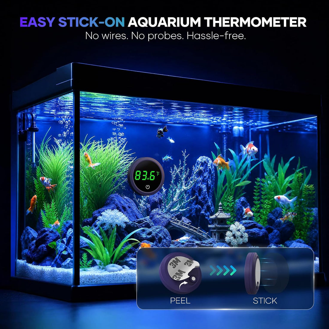 PAIZOO LED Aquarium Thermometer Digital