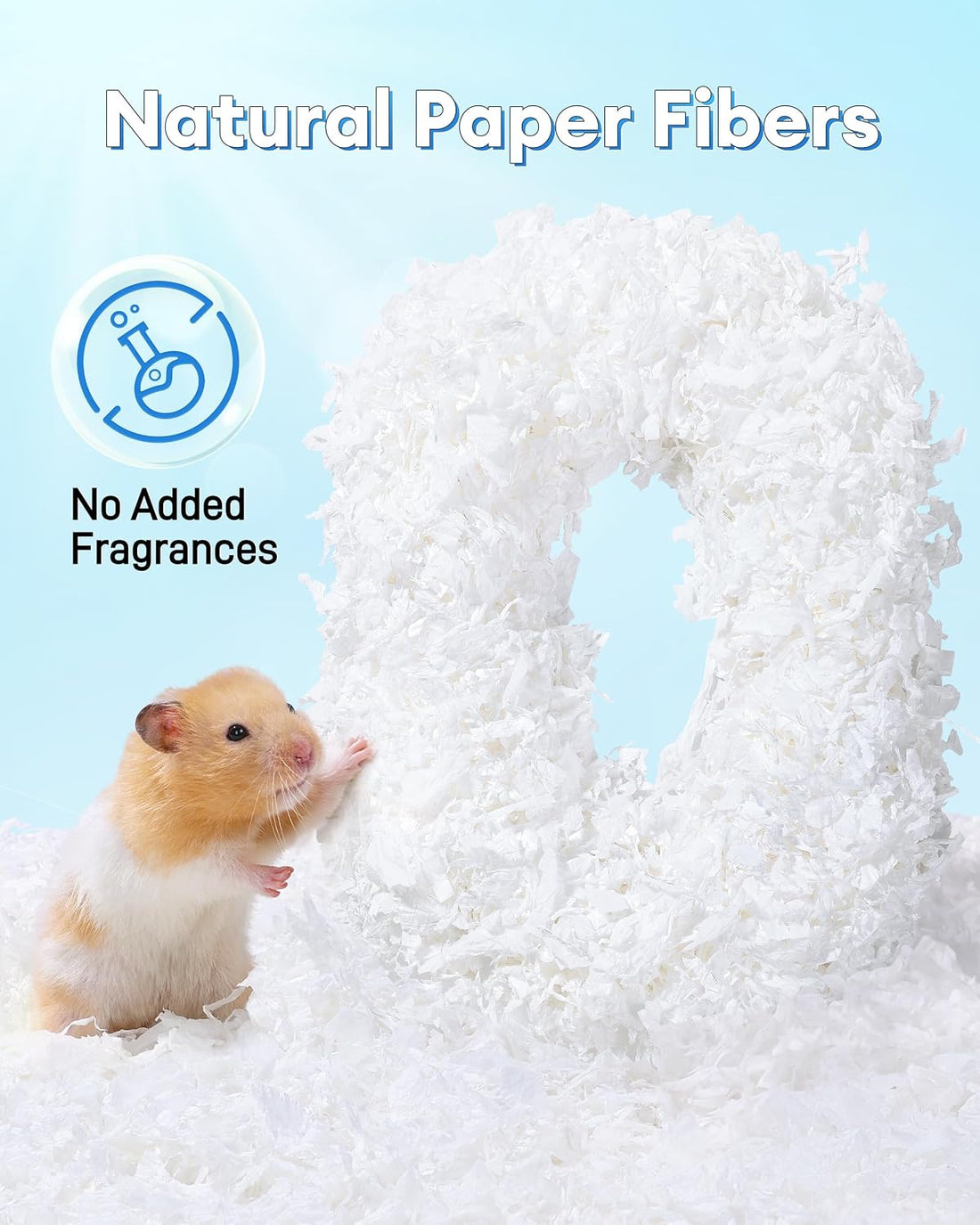 Hamster Paper Bedding 12L Odor Control 99% Dust-Free