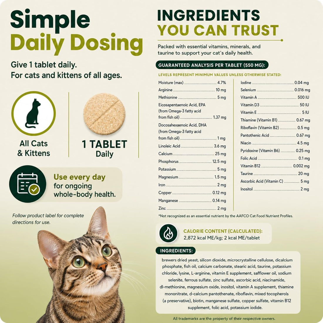 VetriScience 27+ Active Health Chewable Tablets for Cats, Fish