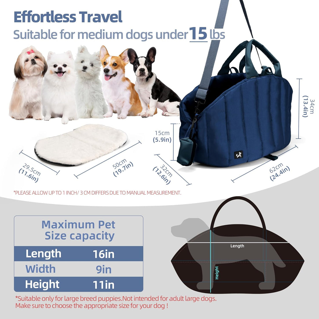 Sytopia Dog Bag Carrier for Small and Medium Dogs