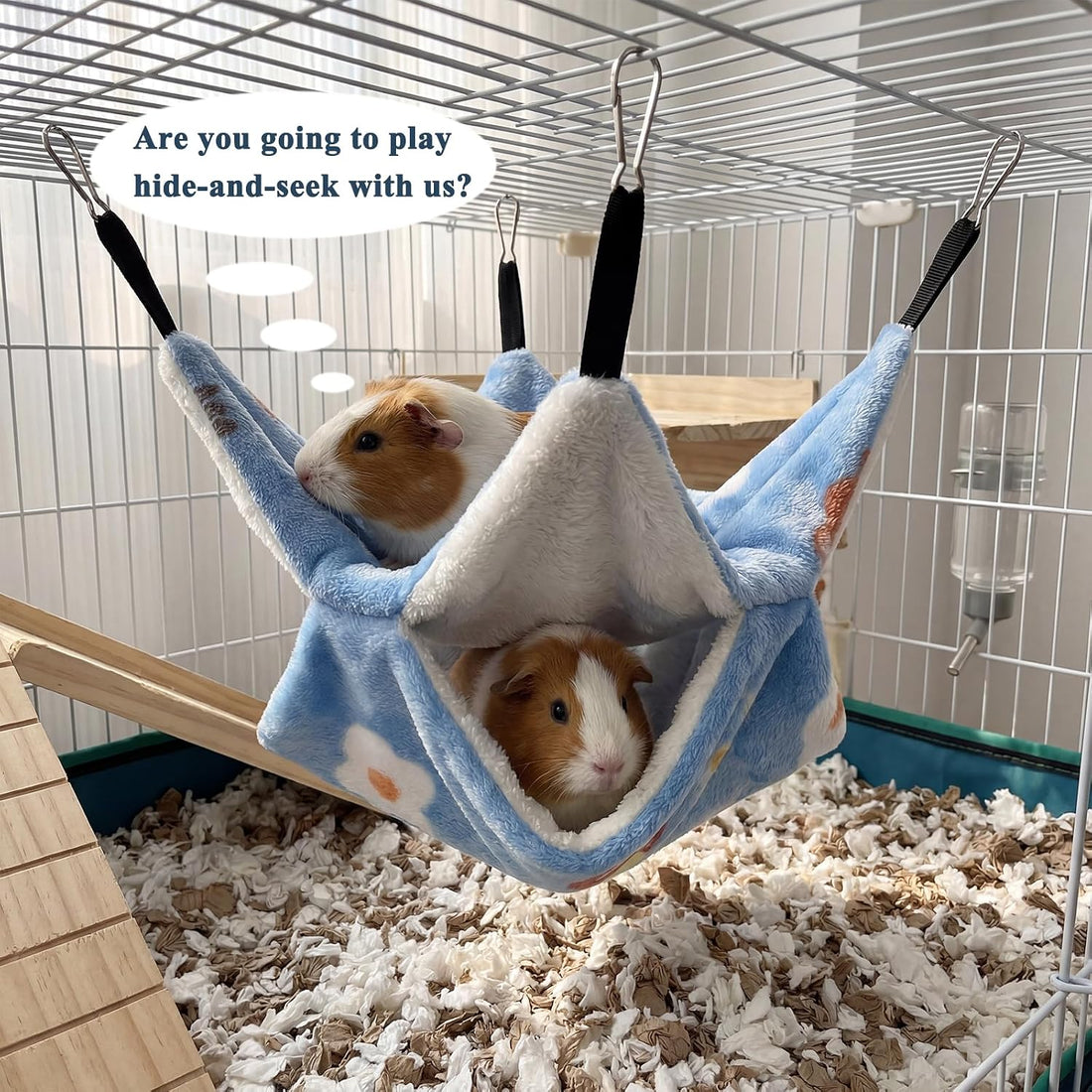 2 Pack Guinea Pig Hammock, Rat Hammock, Double Layer Bed