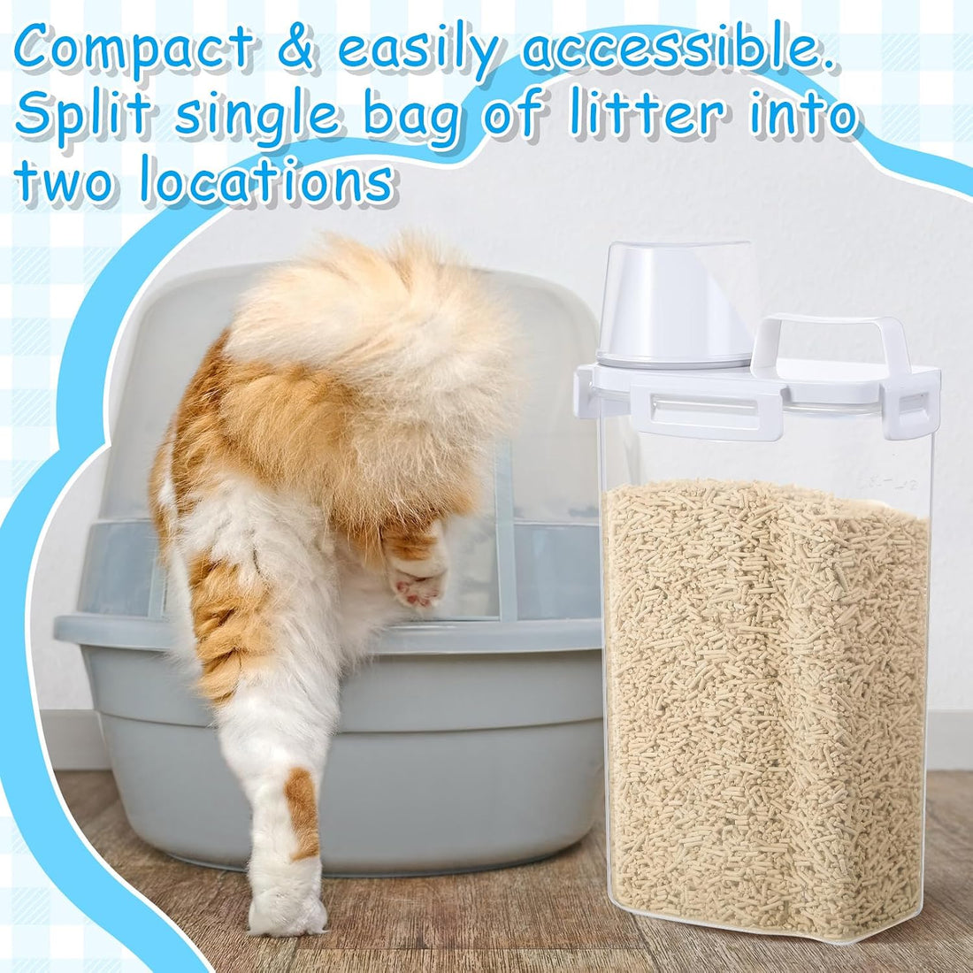 Teenyyou 4 Pcs Cat Litter Storage Container with Airtight Lid