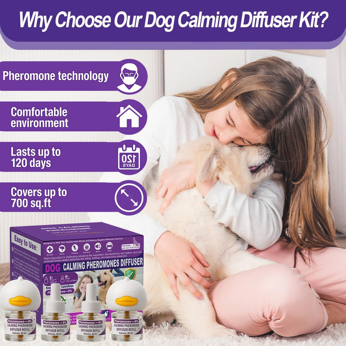 Dog Calming Pheromone Diffuser Kit for Anxiety