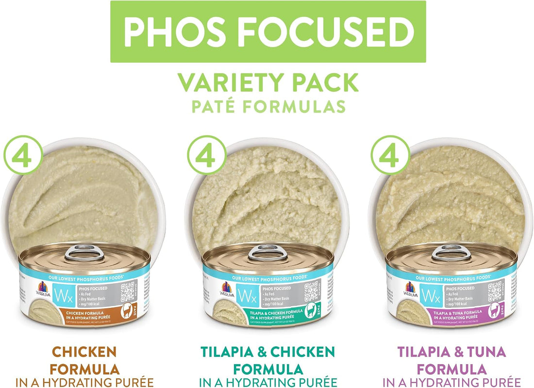 Weruva Wx Phos Focused Pate Formulas 5.5oz Can Variety Pack