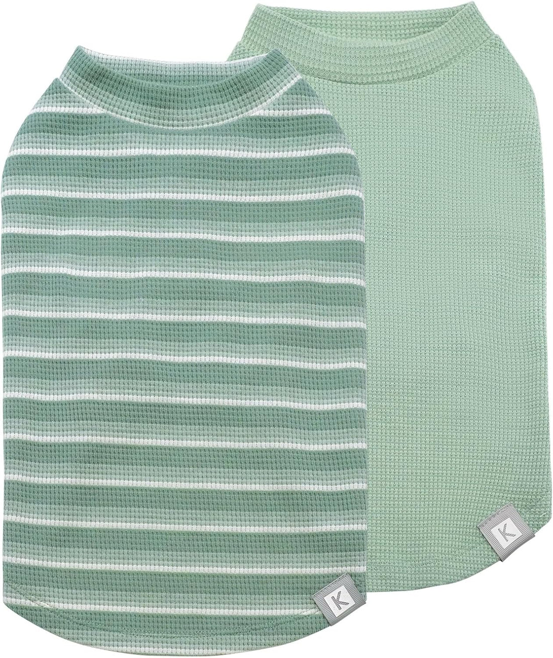 KYEESE 2Pack Waffle Dog Shirt for Small Medium Dogs Striped Dog