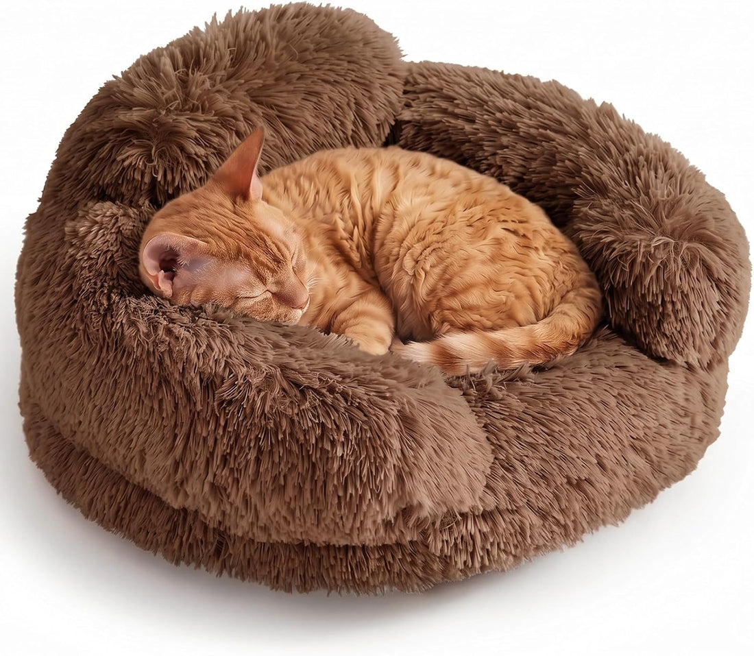 EHEYCIGA 20" Calming Donut Dog Bed for Small Dog & Cat Washable Pet