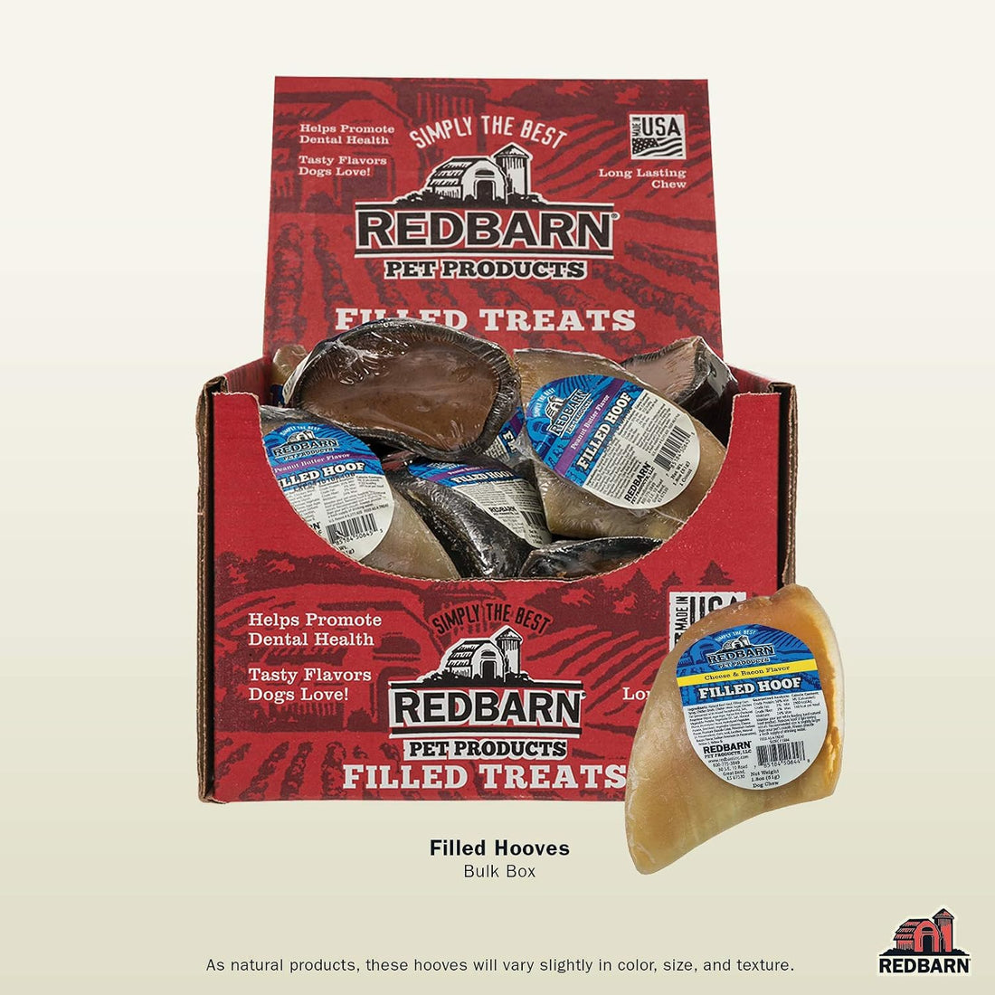 Redbarn Pet Products Filled Hooves-Cheese n' Bacon for Dogs