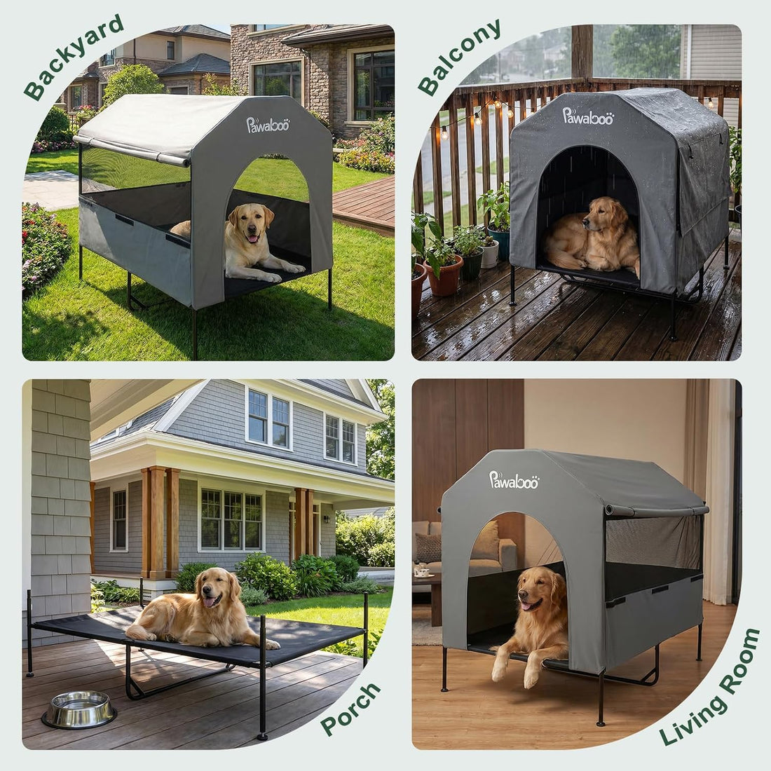 Pawaboo 47" XL Dog House Outdoor Weatherproof