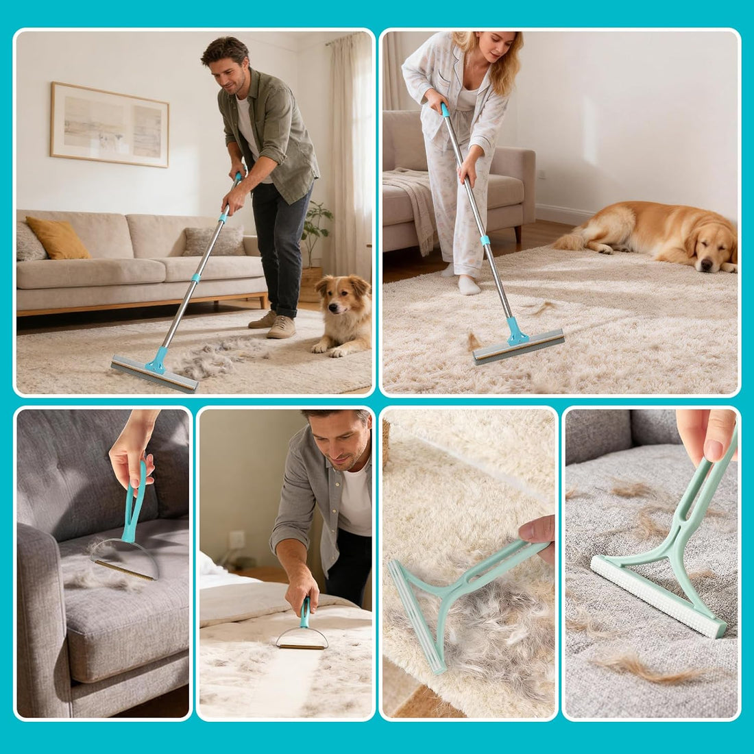 Vivifying Carpet Rake Pet Hair Remover Set
