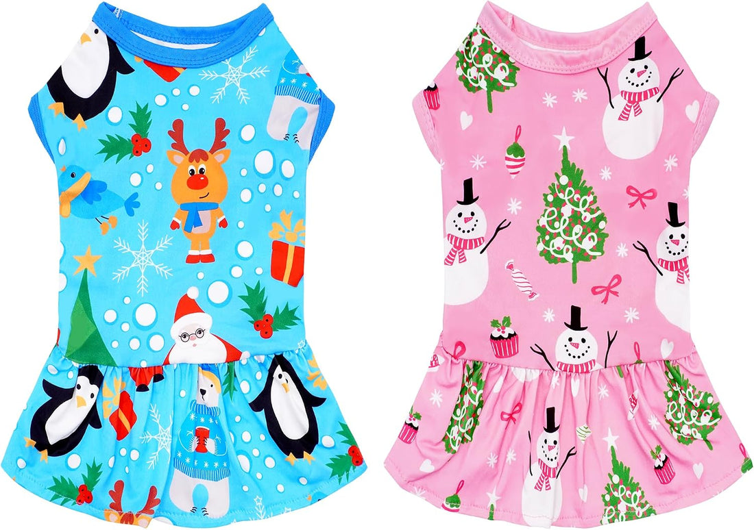 2PCS Halloween Dog Dresses for Medium Dogs Skirts Sundress M