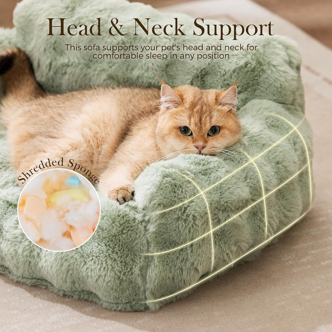 ZOMISIA Orthopedic Cat Couch Bed for Indoor Cats