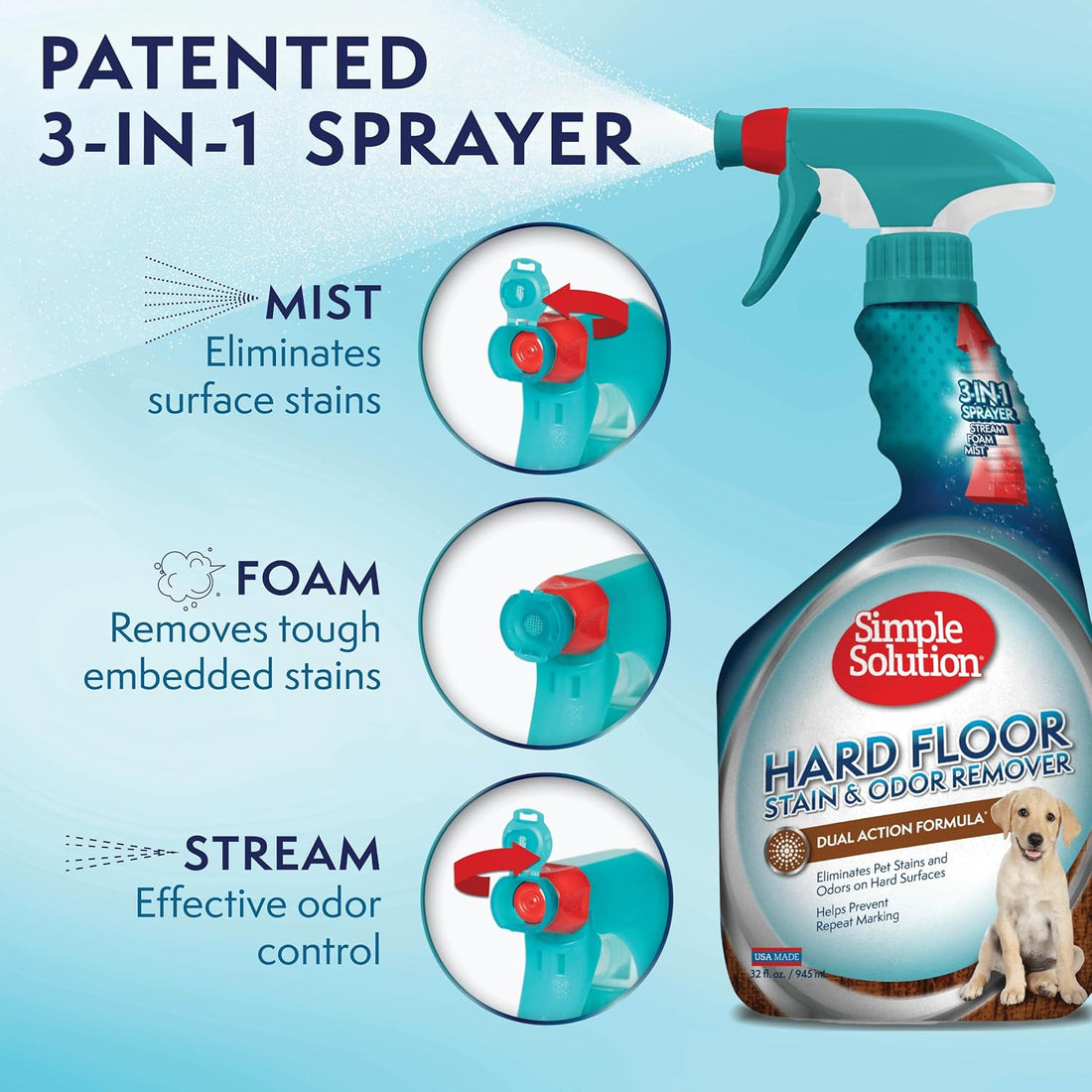 Simple Solution Hard Floor Dog Stain & Odor Remover, Enzyme Cleaner