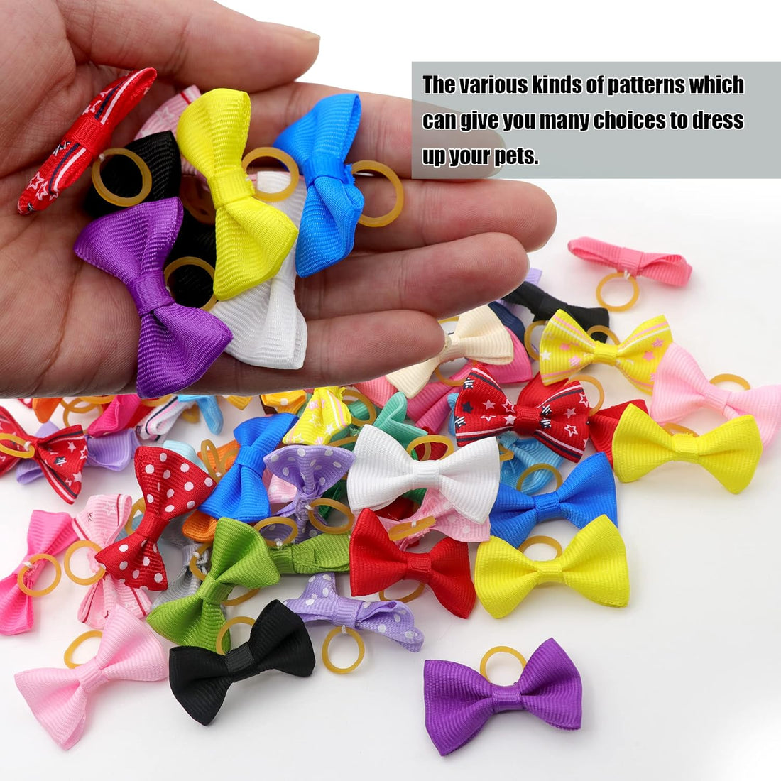 YAKA Small Dog Hair Bows, Pack of 60