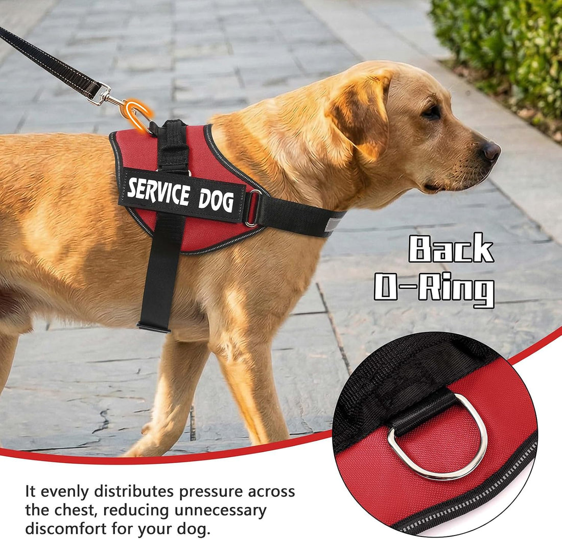 MUMUPET Service Dog Harness, No Pull & Reflective Pet Vest, Red, S