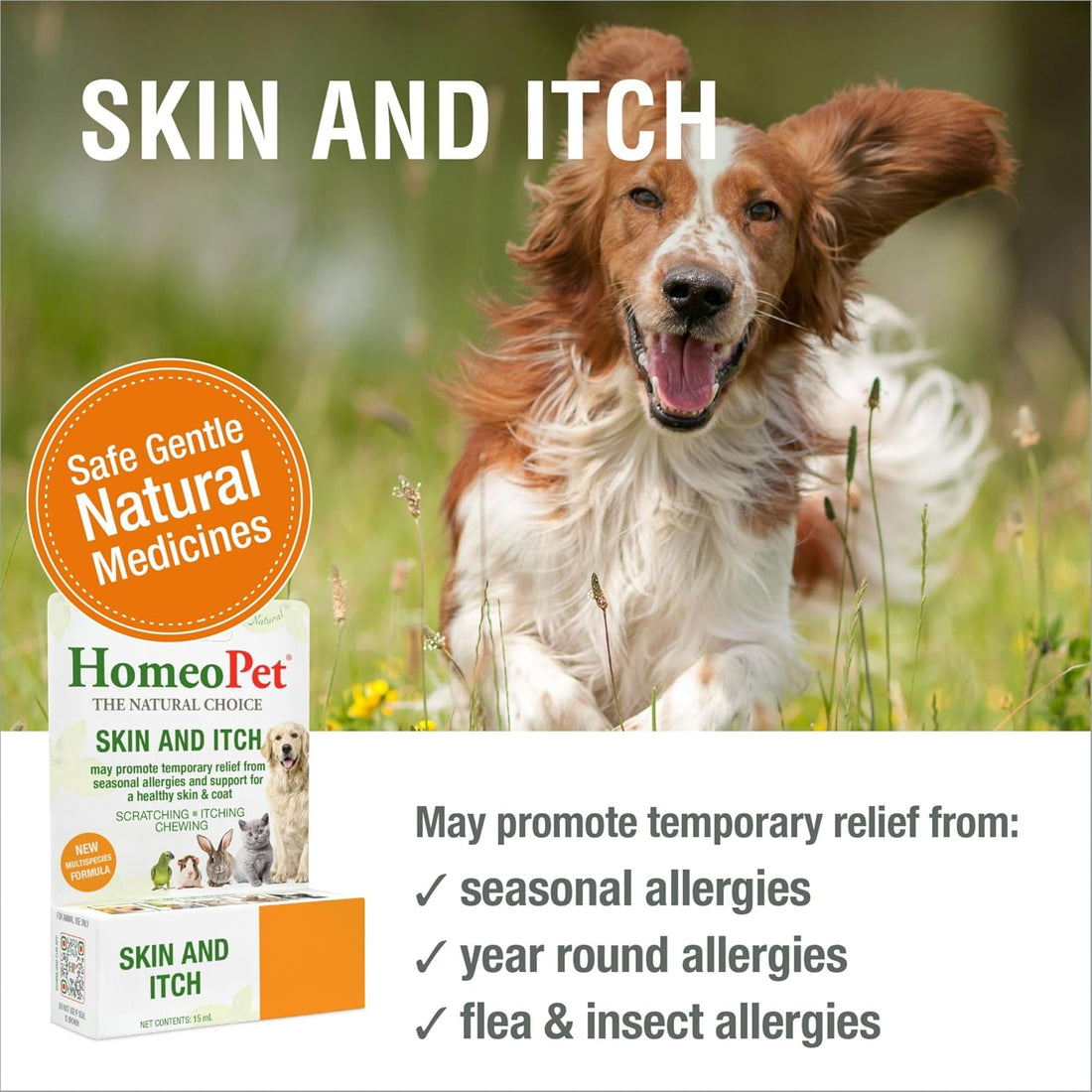HomeoPet Skin and Itch, Safe and Natural Itch Relief for Dogs and Cats