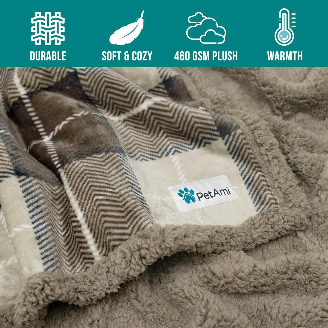 PetAmi Dog Blanket for Large Medium Pets Cats, 80x60 Twin XL